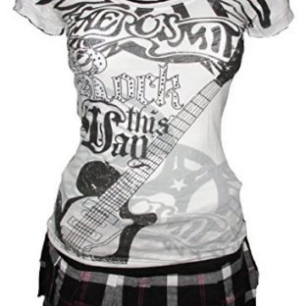 Aerosmith Rocker Gothic 2 Pc Shirt & Skirt Set